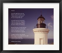 Invictus Poem (lighthouse) Framed Print