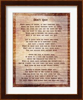 Don't Quit Poem Fine Art Print