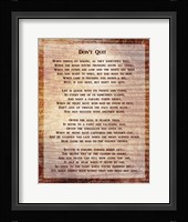 Don't Quit Poem Fine Art Print