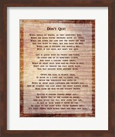 Don't Quit Poem Fine Art Print