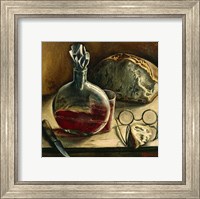 Still Life with Jug of Wine, Bread and Glasses Fine Art Print
