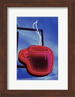 Neon Coffee Cup Sign Fine Art Print