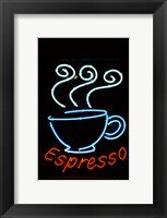 Glowing Neon Sign of an Espresso Coffee Cup Fine Art Print