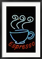 Glowing Neon Sign of an Espresso Coffee Cup Fine Art Print