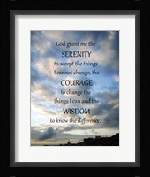 Serenity Prayer - skies Framed Print