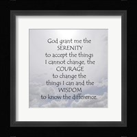Serenity Prayer - clouds Framed Print