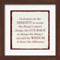 Serenity Prayer - red border Fine Art Print