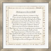 Shakespeare's Sonnet 18 - word frame Fine Art Print