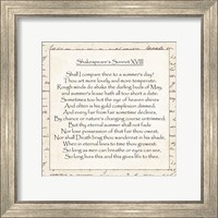 Shakespeare's Sonnet 18 - word frame Fine Art Print
