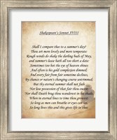 Shakespeare's Sonnet 18 Fine Art Print