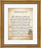 Shakespeare's Sonnet 18 Fine Art Print