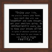 Enjoy Life, Jimmy V Quote Fine Art Print