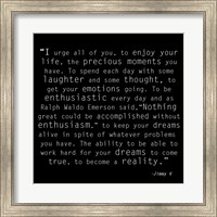 Be Enthusiastic, Jimmy V Quote Fine Art Print