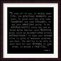 Be Enthusiastic, Jimmy V Quote Fine Art Print