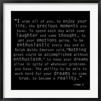 Be Enthusiastic, Jimmy V Quote Fine Art Print