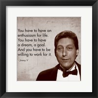 Enthusiasm for Life, Jimmy V Framed Print