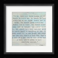 Three Things, Jimmy V Quote Framed Print