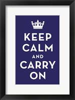 Keep Calm and Carry On (Dark Blue) Fine Art Print