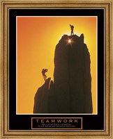Teamwork-Sunset Climbers Fine Art Print