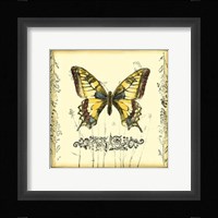 Butterfly and Wildflowers I Framed Print