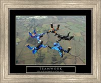 Teamwork-Skydivers II Fine Art Print
