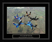 Teamwork-Skydivers II Fine Art Print