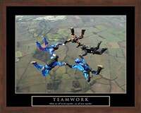 Teamwork-Skydivers II Fine Art Print