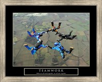 Teamwork-Skydivers II Fine Art Print