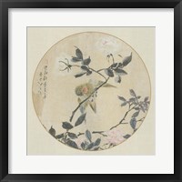 Oriental Bird Silk I Fine Art Print