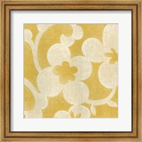Suzani Silhouette in Yellow I Fine Art Print
