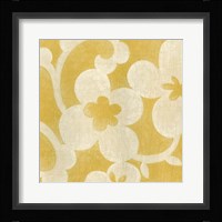 Suzani Silhouette in Yellow I Framed Print