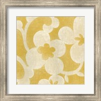 Suzani Silhouette in Yellow I Fine Art Print