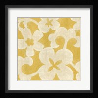 Suzani Silhouette in Yellow II Framed Print