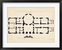Antique Building Plan I Framed Print