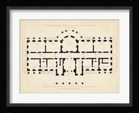 Antique Building Plan II Framed Print