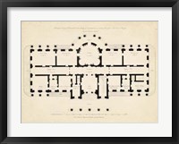 Antique Building Plan II Framed Print