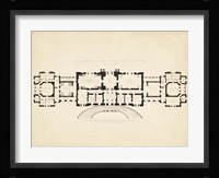 Antique Building Plan III Framed Print