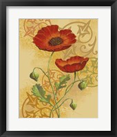 Poppies on Gold II Framed Print