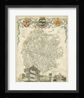Map of Herefordshire Fine Art Print