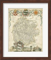 Map of Herefordshire Fine Art Print