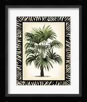 Palm in Zebra Border I Framed Print