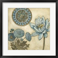 Blue & Taupe Blooms II Fine Art Print