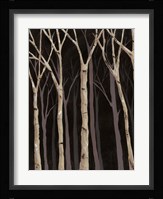Midnight Birches I Framed Print