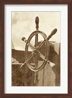 Sepia Ship's Wheel I Fine Art Print