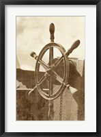 Sepia Ship's Wheel I Fine Art Print