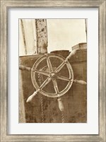 Sepia Ship's Wheel II Fine Art Print