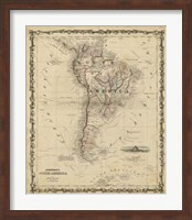 Johnson's Map of South America Fine Art Print