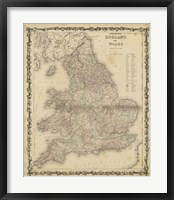 Johnson's Map of England & Wales Fine Art Print