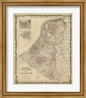 Johnson's Map of Holland & Belgium Fine Art Print