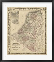Johnson's Map of Holland & Belgium Fine Art Print